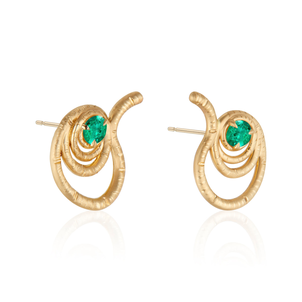 The Union Earrings with Emerald
