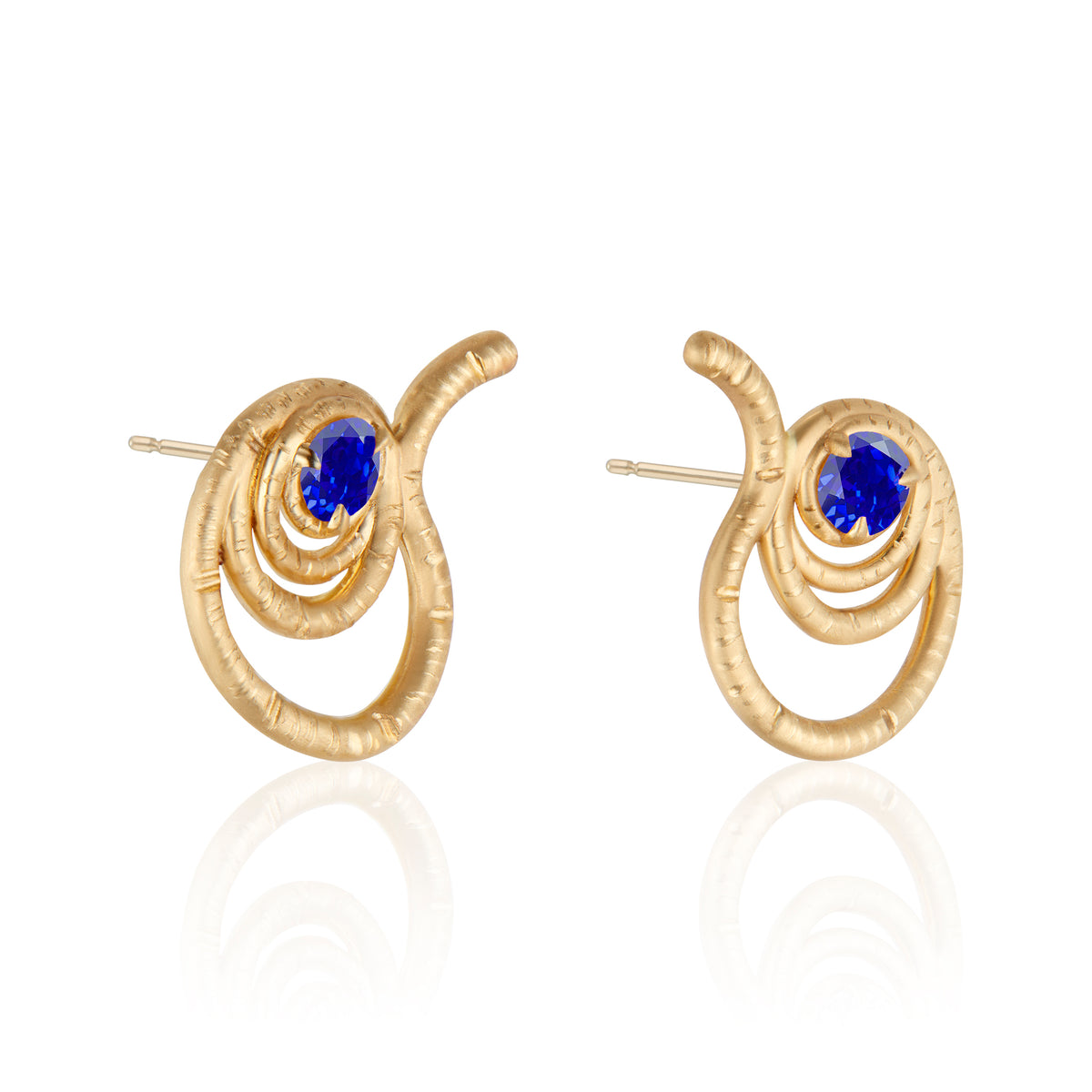 The Union Earrings with Blue Sapphire