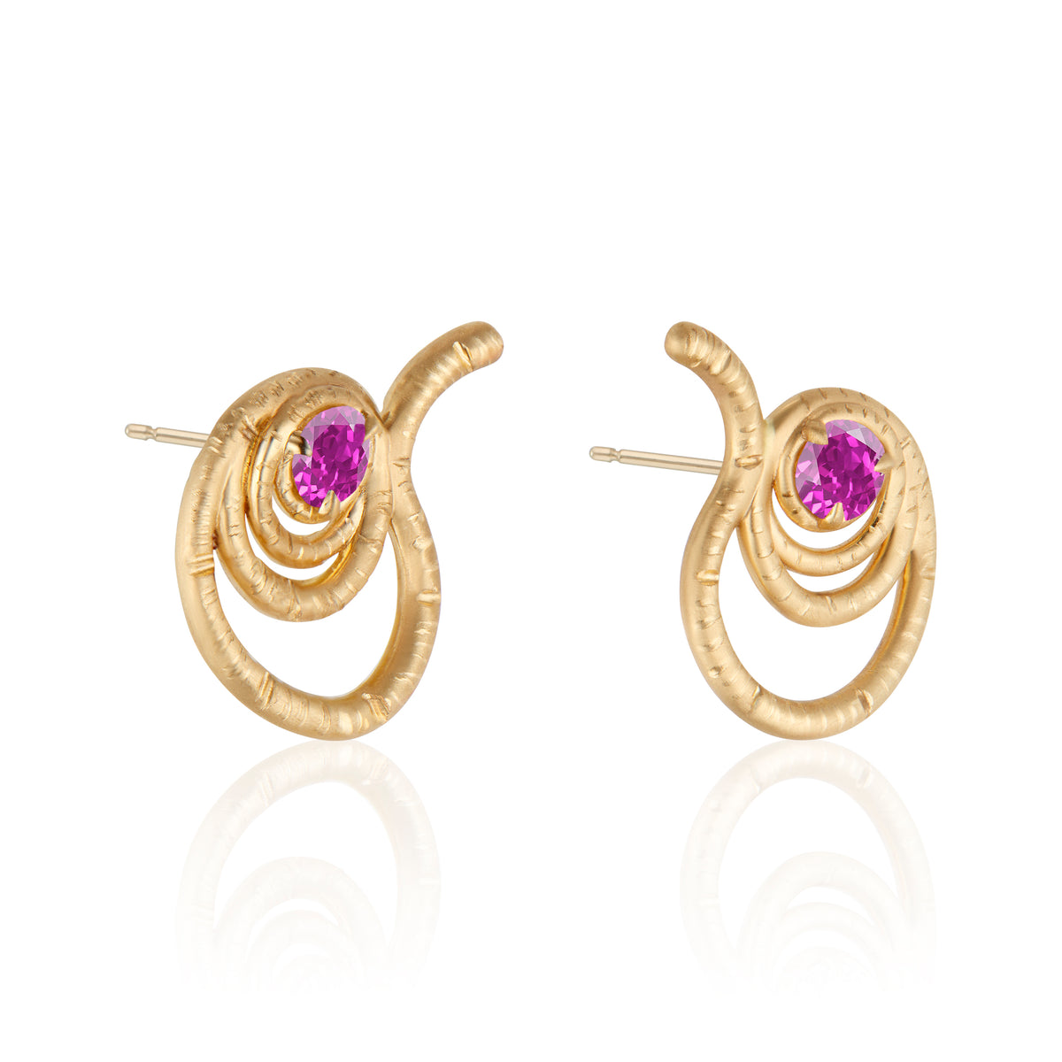 The Union Earrings with Pink Sapphire