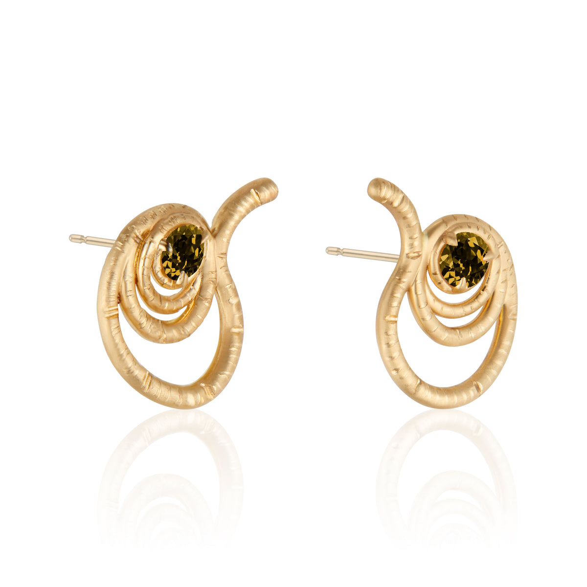 The Union Earrings with Deep Brown Diamonds