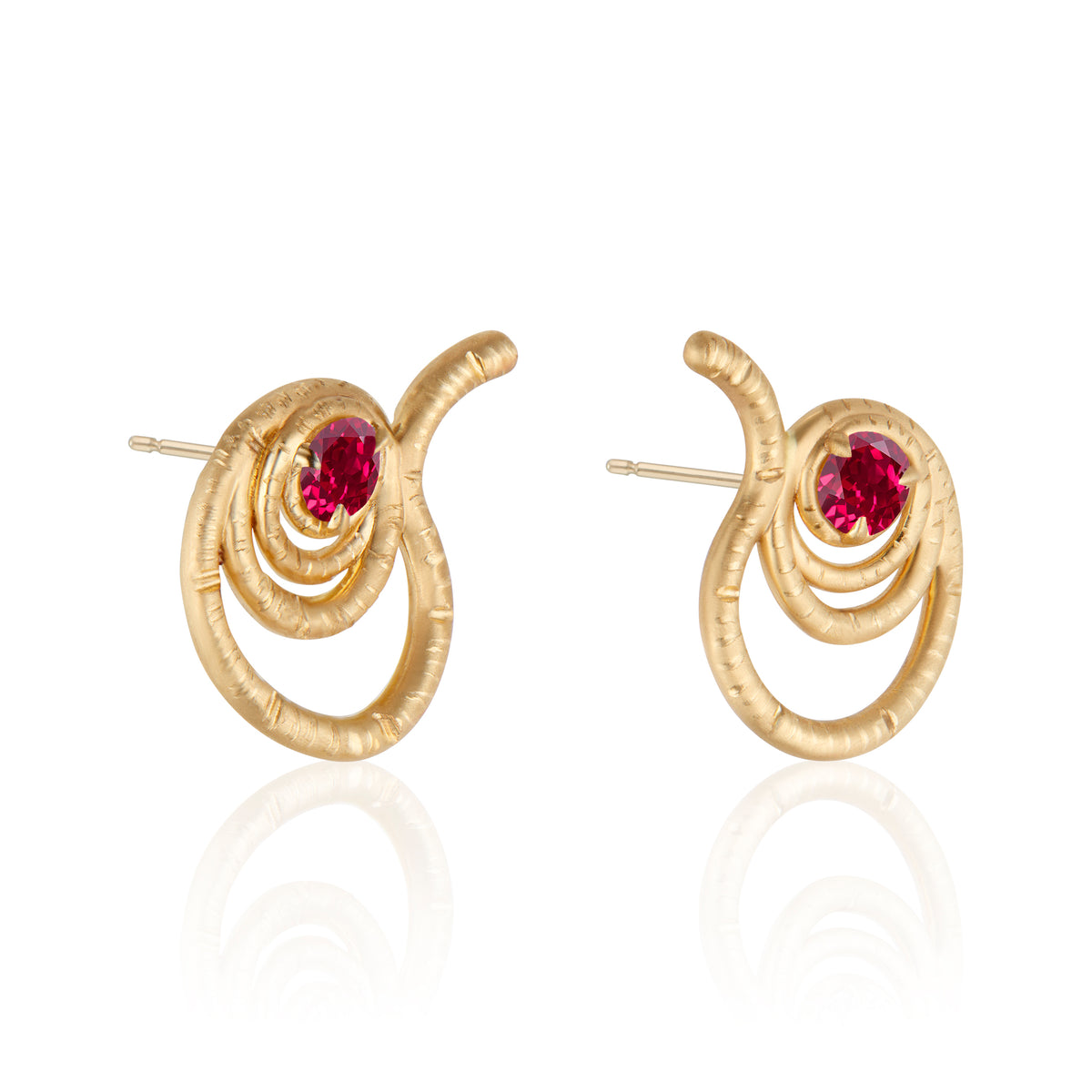 The Union Earrings with Ruby