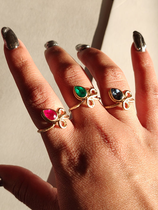 The Promise Ring with Misfit Sapphire (One-of-a-Kind)