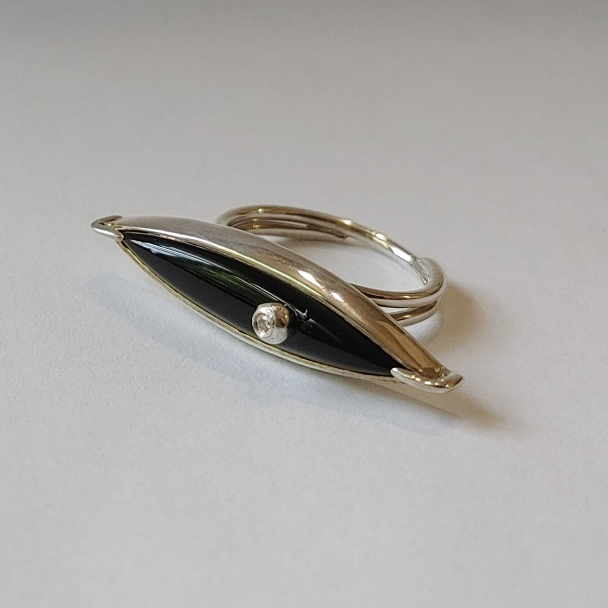 Black Onyx Bar Ring