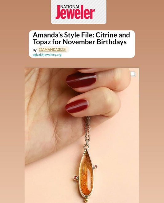 The Fruit Slice Pendant, featured on Amanda's Style File for November's Birthstones