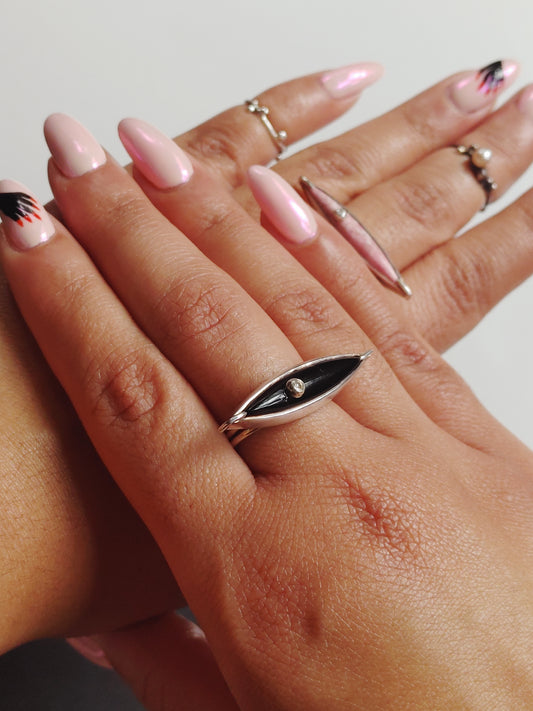 Black Onyx Bar Ring