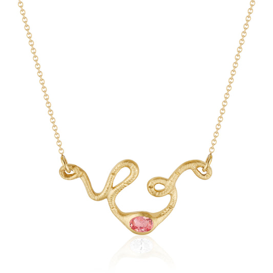 NEW! The Fertility Necklace with Padparadscha Sapphire