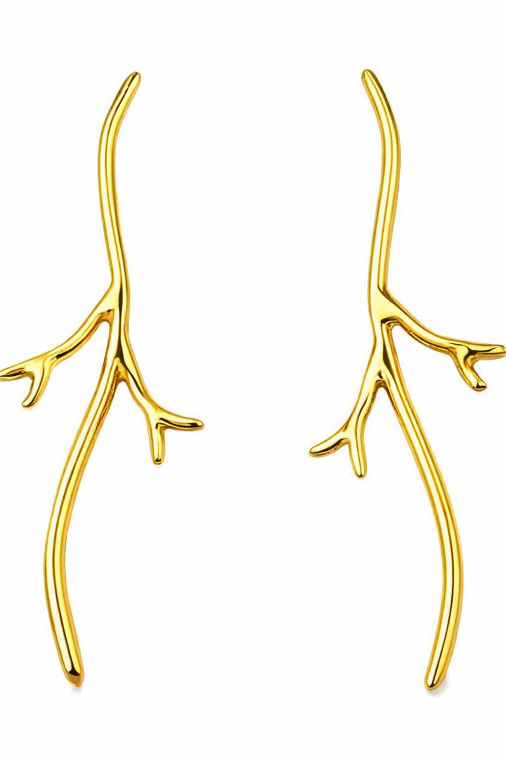 The Veins Earrings in Gold