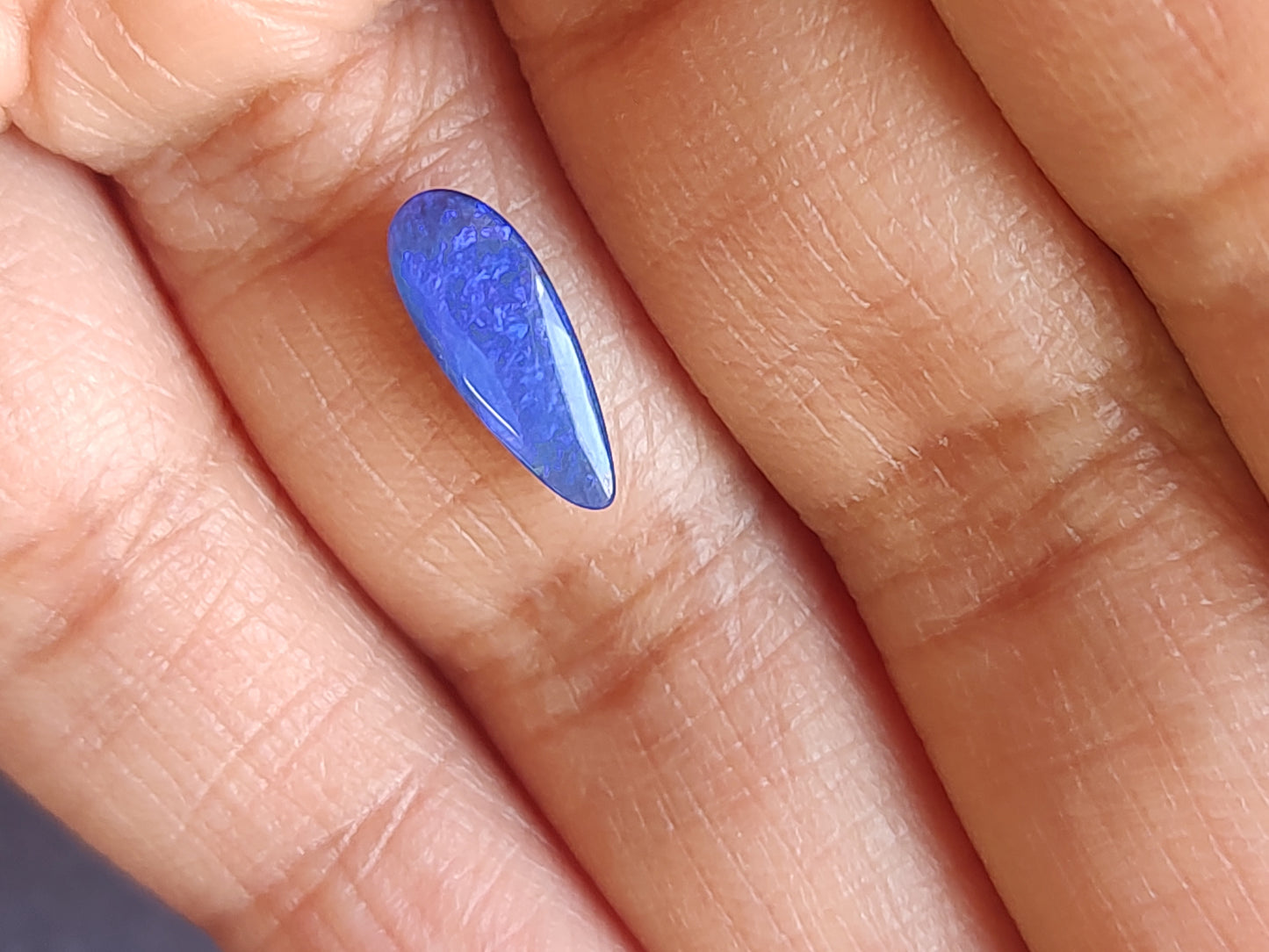 Pear Shape Blue Boulder Opal Cabochon