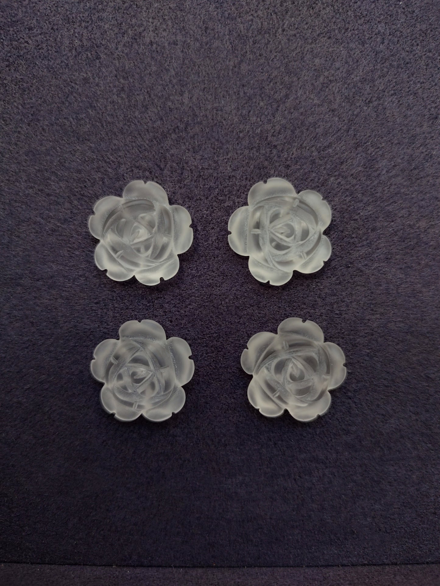 Frosted Quartz Carved Flower Parcel
