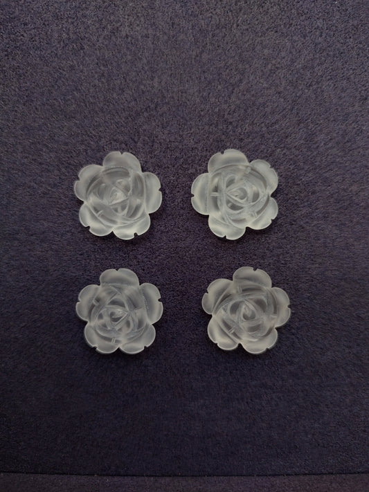 Frosted Quartz Carved Flower Parcel