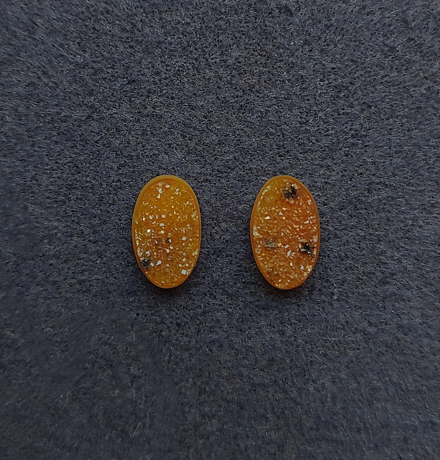 Light Brown Oval Druzy Agate Cabochon Pair