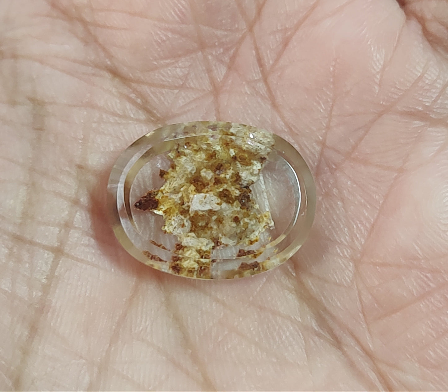 Oval Lodolite (Garden Quartz) cabochon