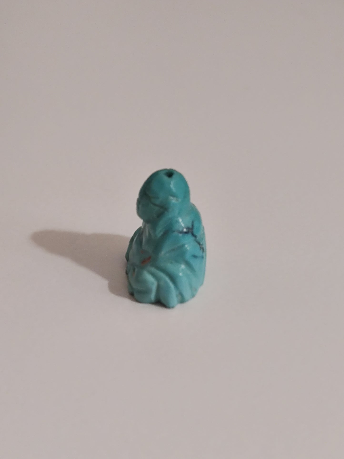 Vintage Carved Turquoise Buddha Bead