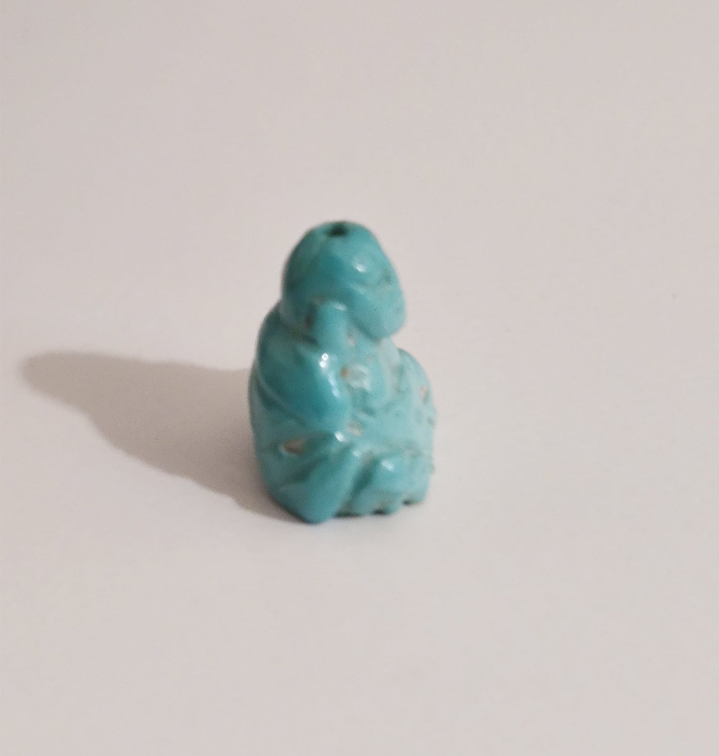 Vintage Carved Turquoise Buddha Bead