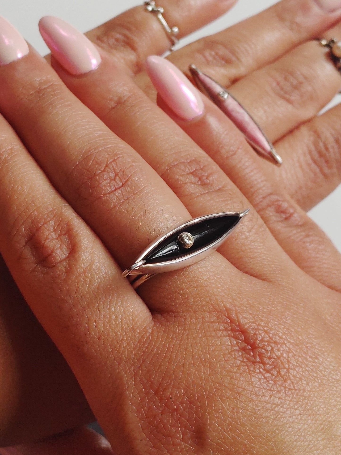 Black Onyx Bar Ring
