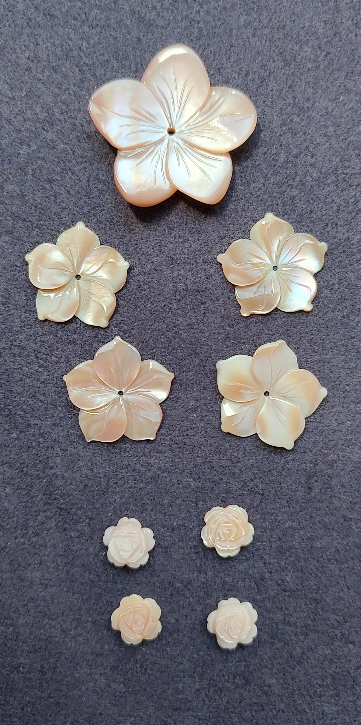 Pink Mother of Pearl Carved Flower Parcel (multiple sizes)