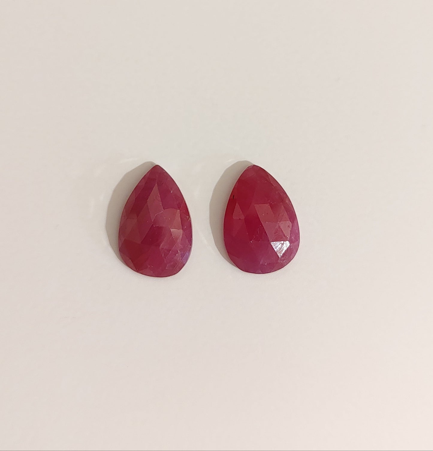 Rose Cut Pear Pink Sapphires (set of 2)