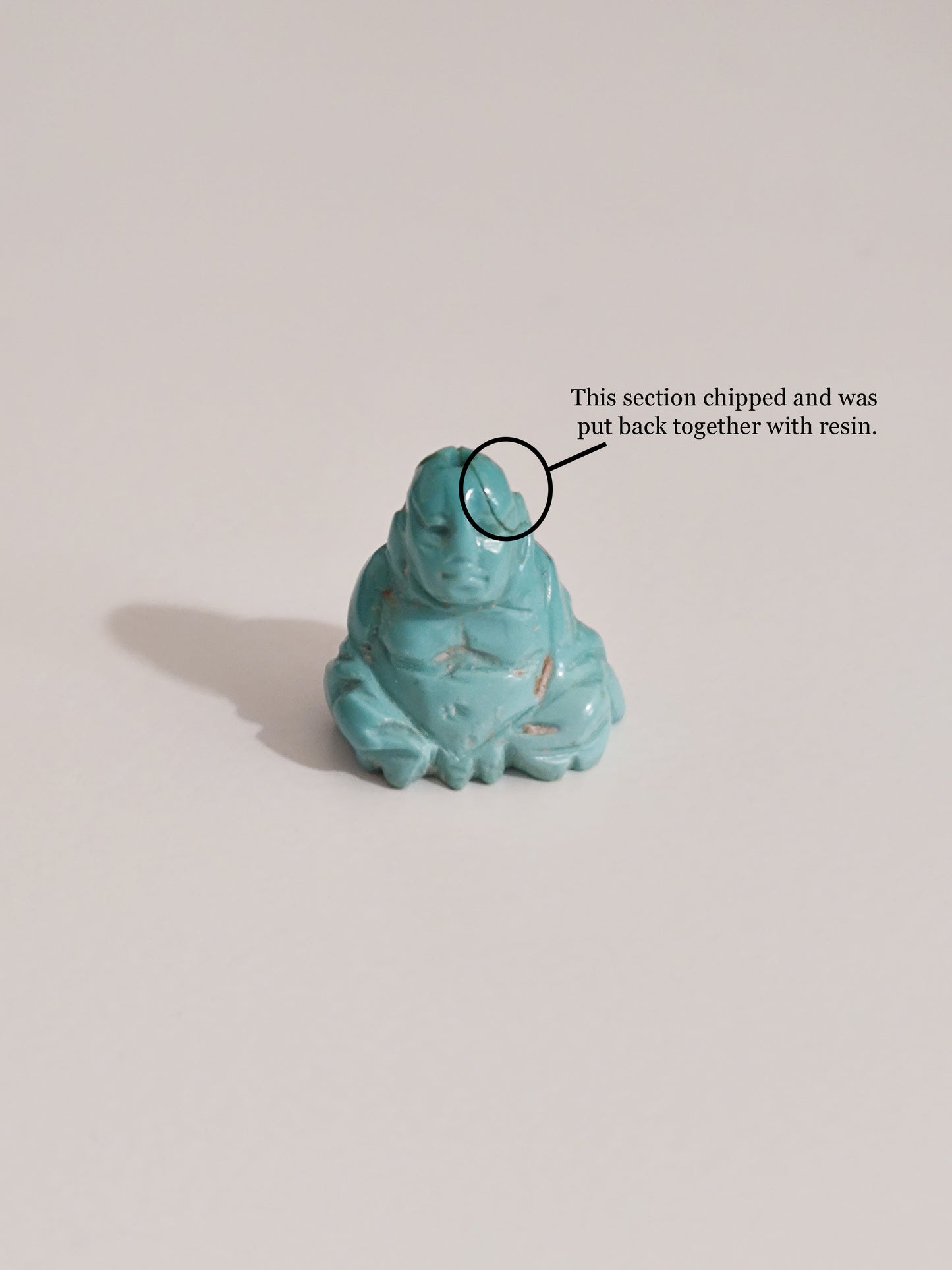 Vintage Carved Turquoise Buddha Bead