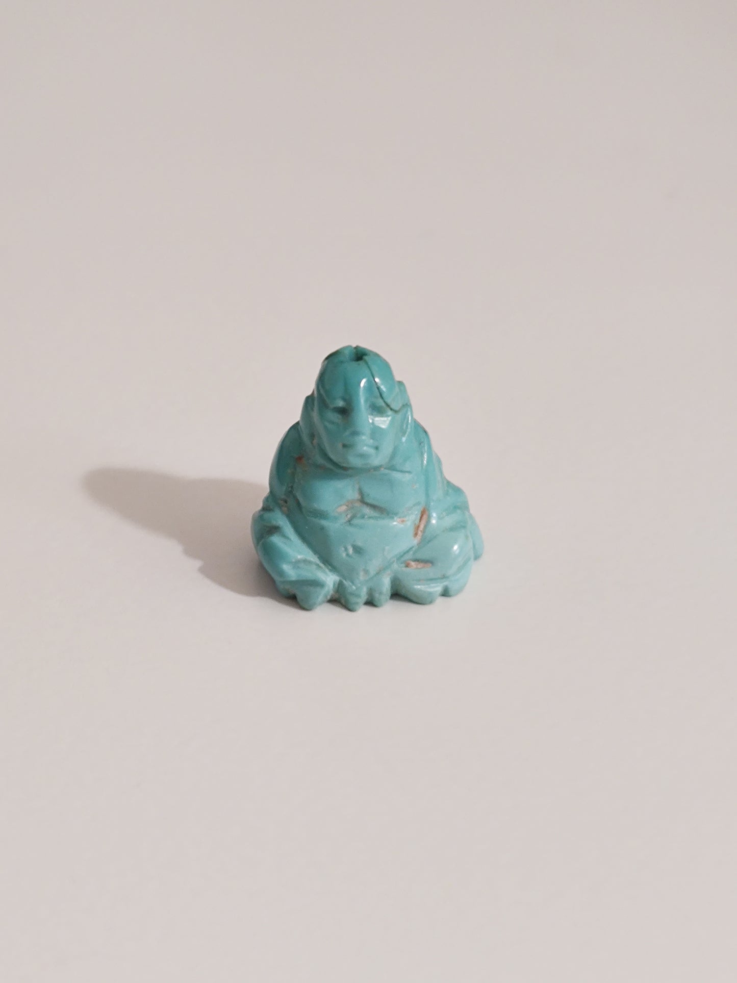 Vintage Carved Turquoise Buddha Bead