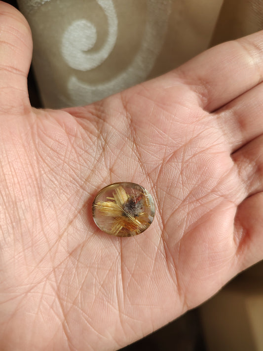 Rutilated Quartz Oval Cabochon