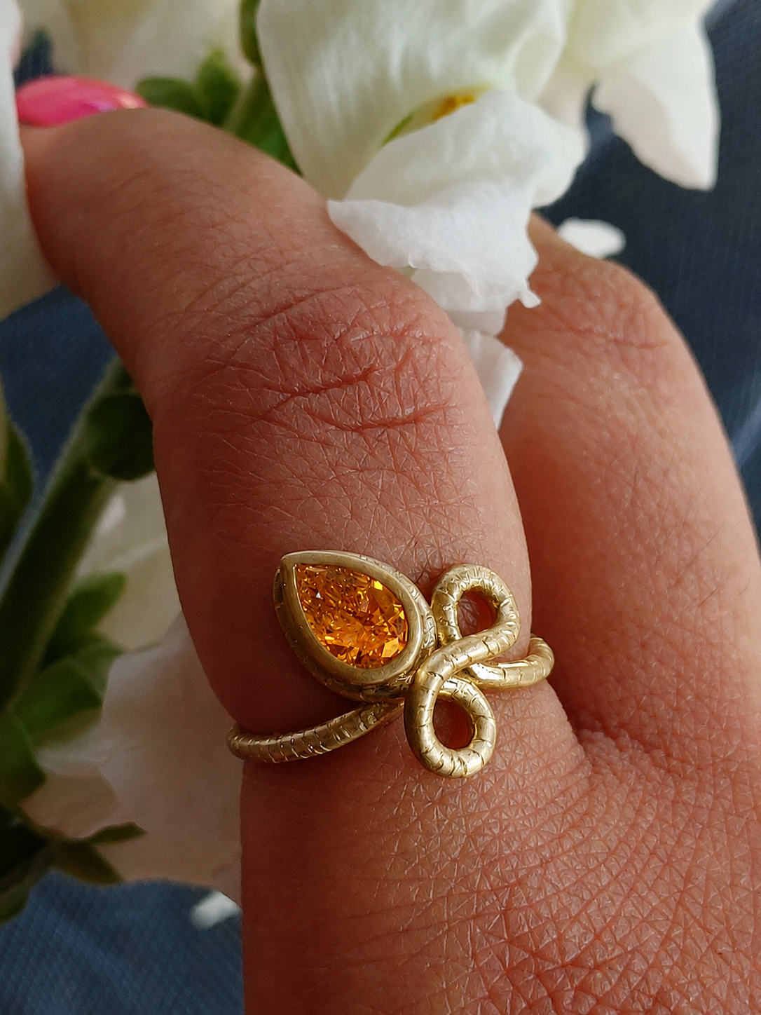 The Promise Ring with Orange Sapphire