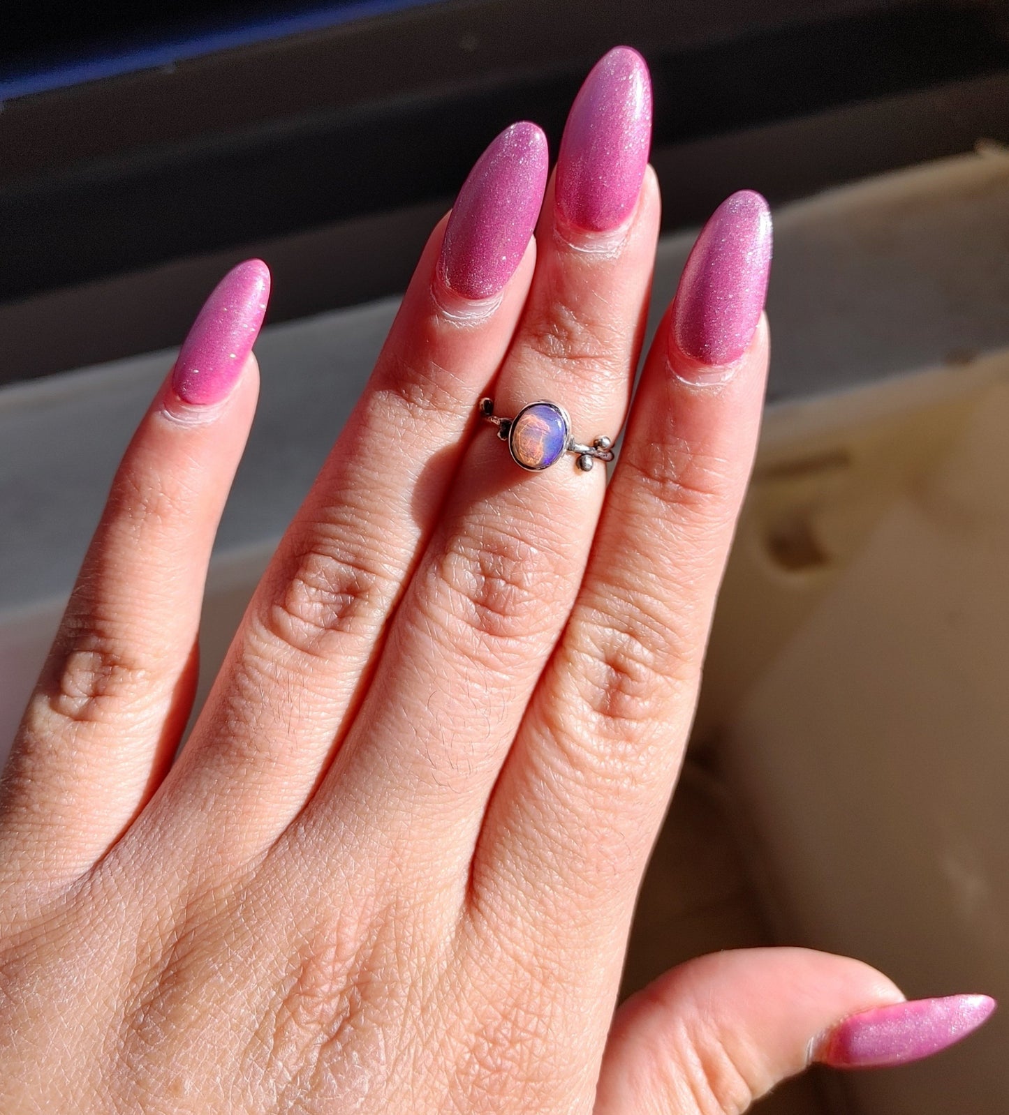 Rosebuds Midi Ring with Boulder Opal