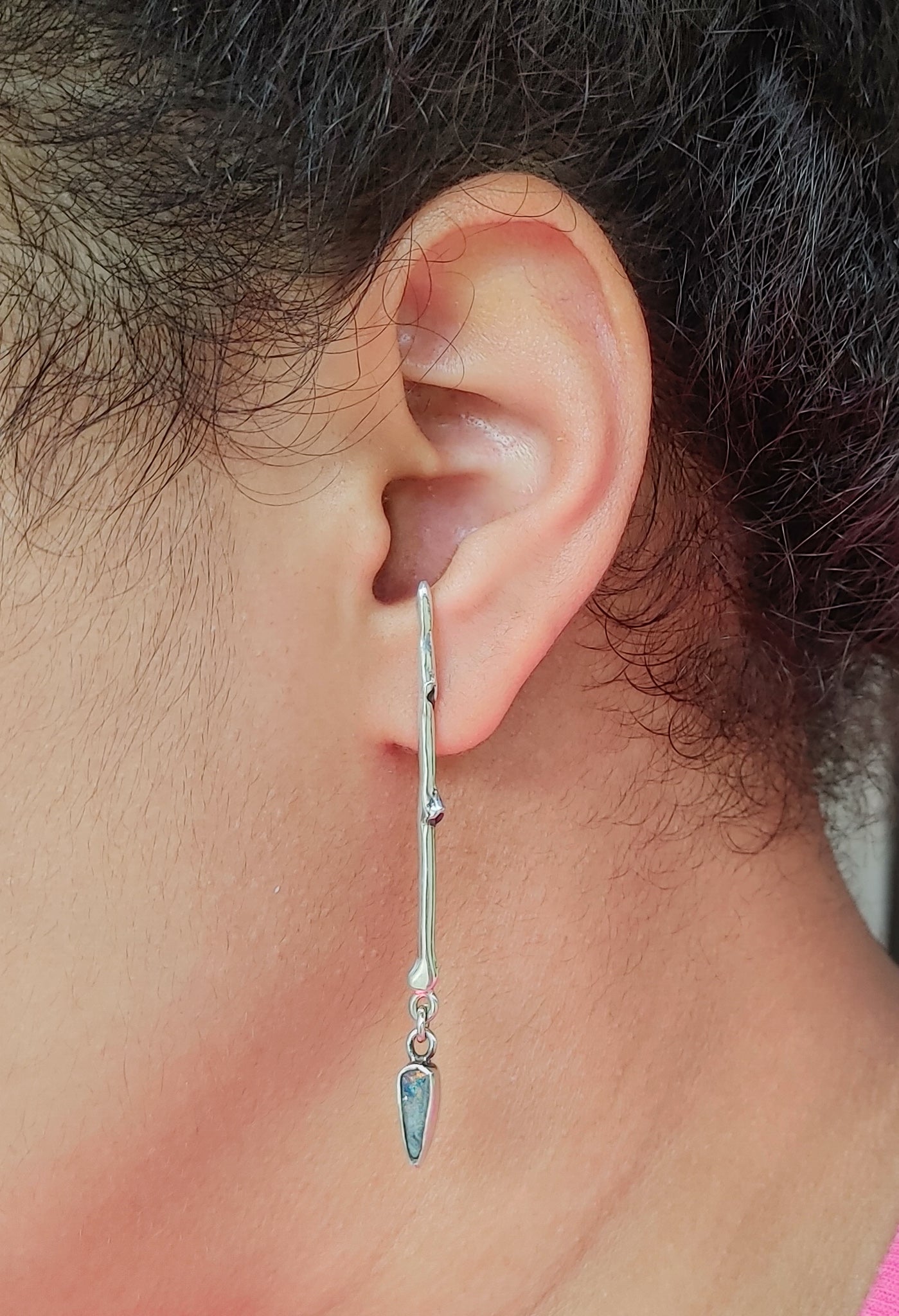 Single Branch Earring with Opal Drop
