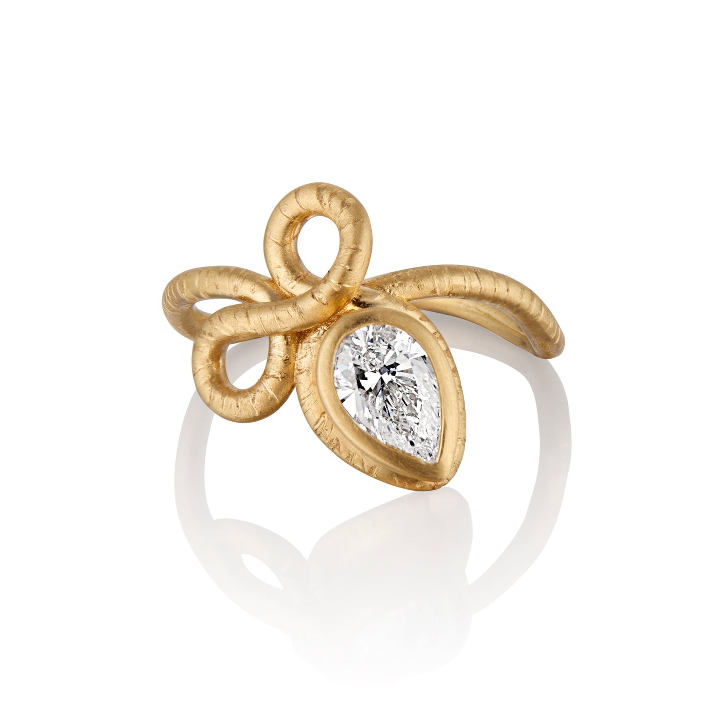 The Promise Ring with DeBeers Code of Origin Pear Shape Diamond
