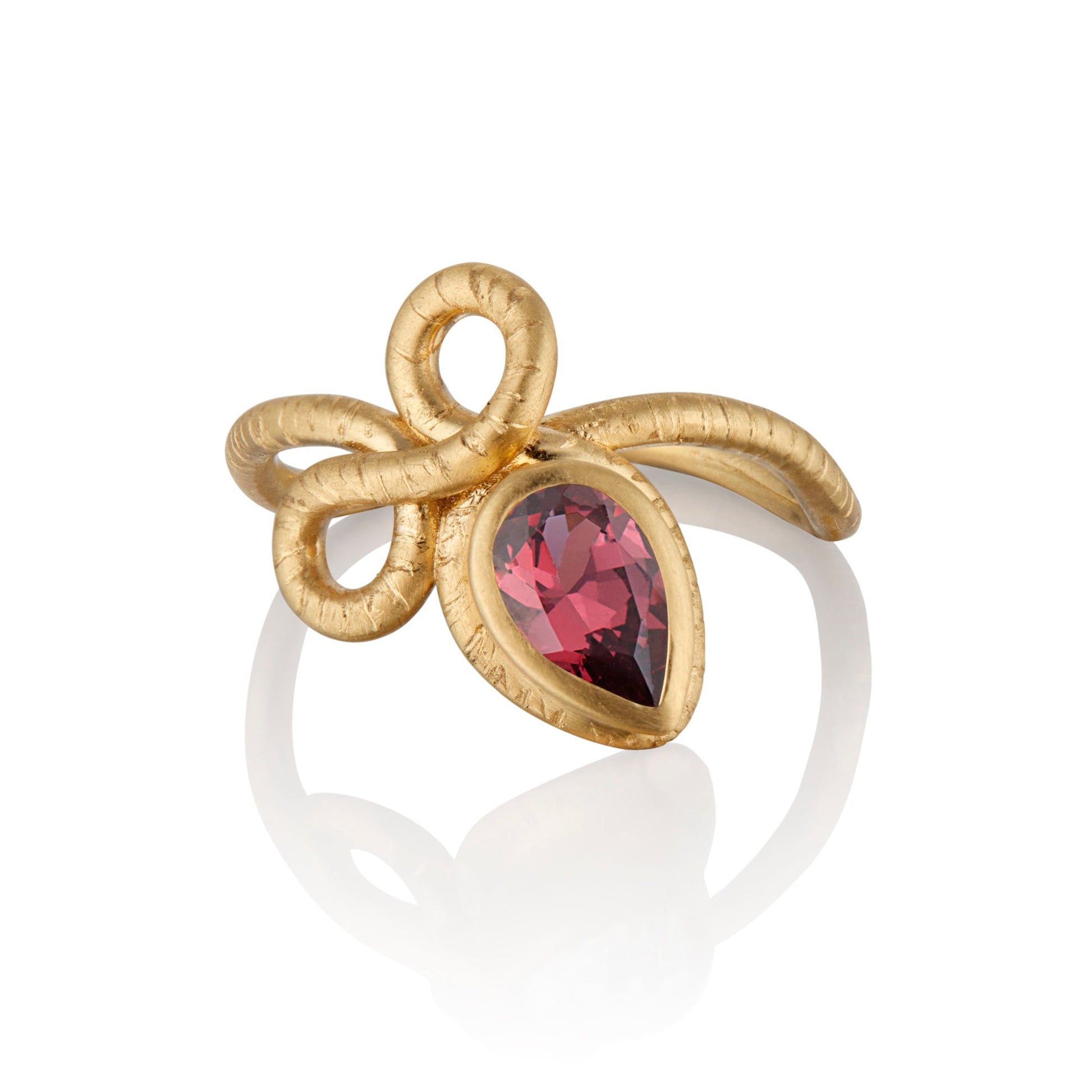 The Promise Ring with Rhodolite Garnet, January's Birthstone.