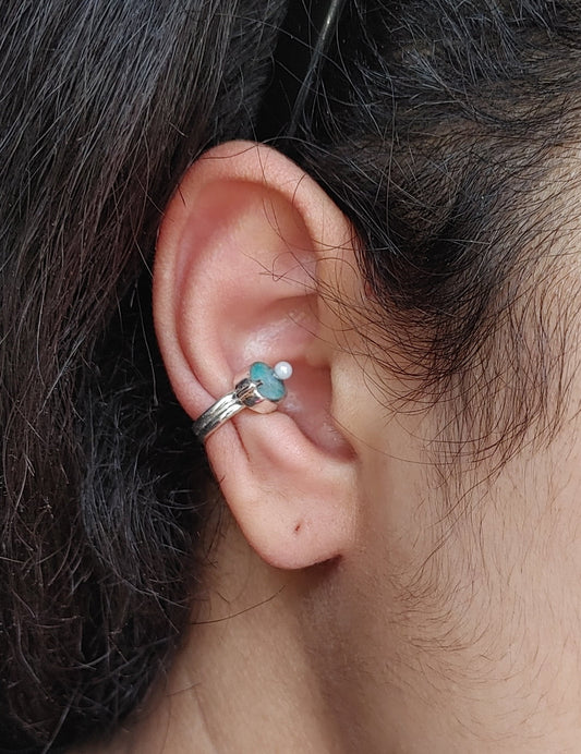 Greenish Blue Opal Partial Ear Cuff