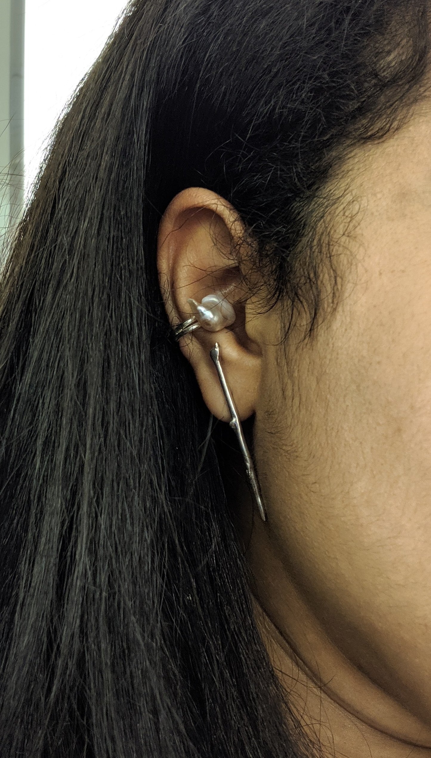 The Single Branch Earring in Silver